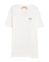 N°21 Woman T-shirt Ivory Size 12 Cotton, Acetate, Silk In White