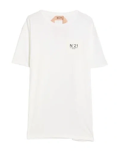 N°21 Woman T-shirt Ivory Size 12 Cotton, Acetate, Silk In White