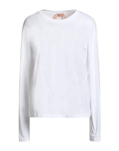 N°21 Woman T-shirt White Size 6 Cotton, Viscose, Polyester