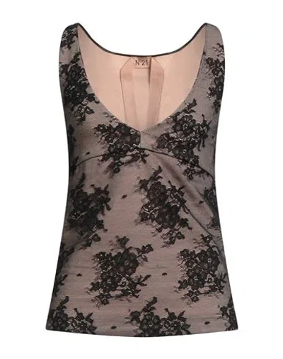 N°21 Woman Top Black Size 4 Polyamide, Cotton, Elastane