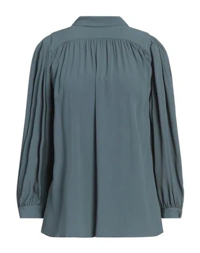 N°21 Woman Top Deep Teal Size 6 Acetate, Silk In Green