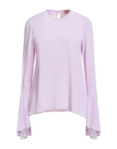 N°21 Woman Top Pink Size 4 Acetate, Silk
