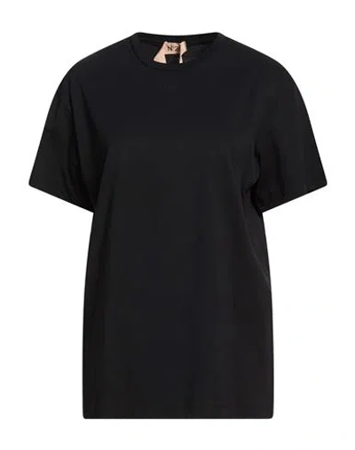 N°21 Woman T-shirt Black Size 8 Cotton