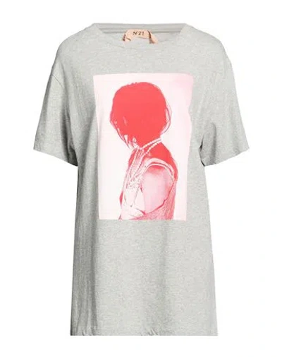 N°21 Woman T-shirt Light Grey Size M Cotton In Gray