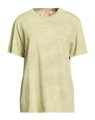 N°21 Woman T-shirt Sage Green Size Xxl Cotton