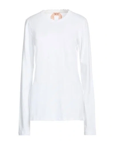 N°21 Woman T-shirt White Size 10 Cotton