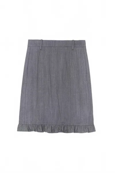 N°21 Women's Ruffle Hem Skirt In Grey In Gray