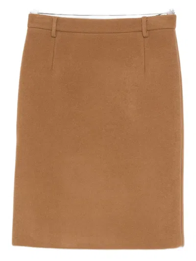 N°21 Wool Blend Cloth Skirt In Neutral