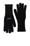 N°21 Ribbed Logo Gloves In Black