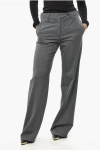 N°21 Wool Blend Straight Fit Pants With Front Pleat In Gray