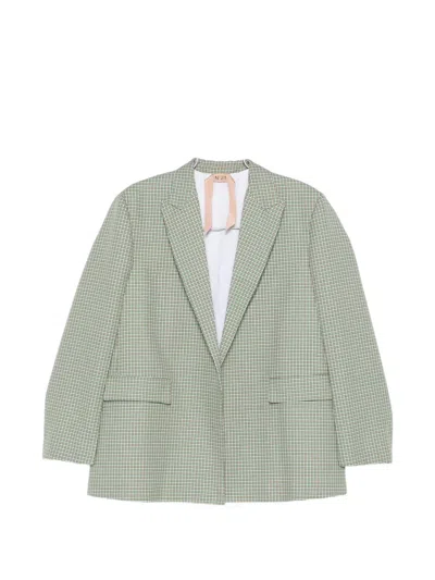 N°21 Woven Check Blazers In Green
