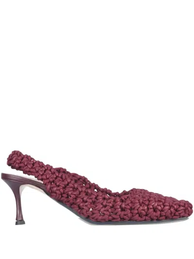 N°21 Woven Leather Pumps In Red