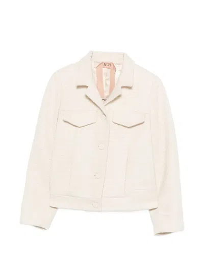 N°21 Woven Pocket Jacket In White