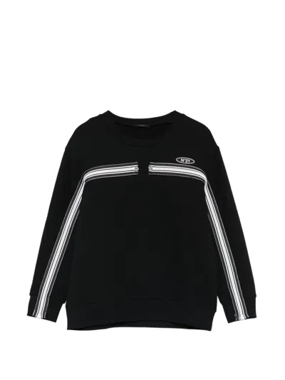 N°21 Kids' Zip-detail Sweatshirt In Black