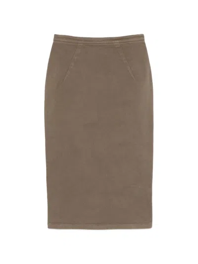 N°21 Zip-fastening Midi Skirt In Brown