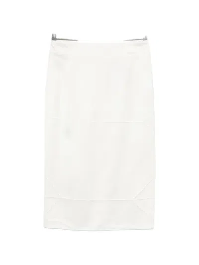 N°21 Zip-fastening Midi Skirt In White