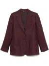N_8 Milano Linen Blazer In Burgundy