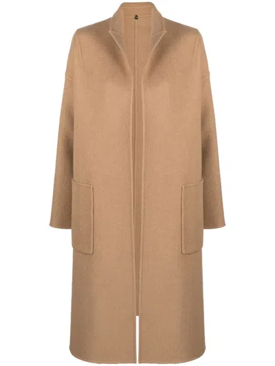 N_8 Milano Open-front Camel-hair Coat In Brown