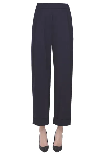 N_8 Milano Wool Trousers In Navy Blue