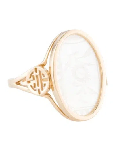 Pre-owned Na Hoku Mother Of Pearl Oval Gaming Counter Ring In Multi