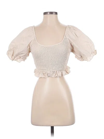 Pre-owned Na-kd Short Sleeve Blouse In White