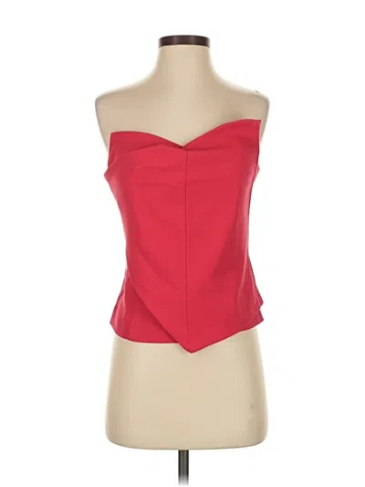Pre-owned Na-kd Tube Top Red Strapless Neckline Tops