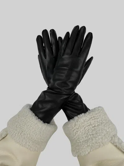 Na-kd Vegan Leather High Gloves In Black In Gold