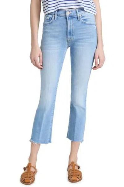 Pre-owned Na Mother Women Insider Crop Jeans Limited Edition Raw Cuffs Distressed Edges Blue