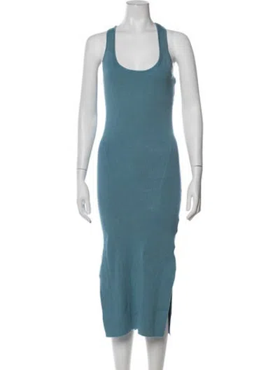 Pre-owned Naadam Acetate Midi Length Dress In Blue