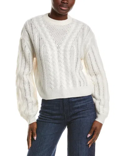 Naadam Airy Cable Crewneck Cashmere Sweater In White
