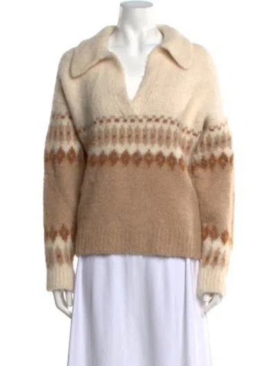 Pre-owned Naadam Alpaca Patterned Sweater In Neutrals