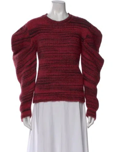 Pre-owned Naadam Alpaca Striped Sweater In Burgundy