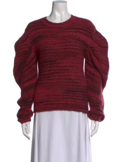 Pre-owned Naadam Alpaca Striped Sweater In Burgundy