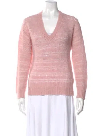 Pre-owned Naadam Alpaca Striped Sweater In Pink