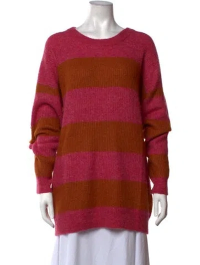 Pre-owned Naadam Alpaca Striped Sweater In Pink