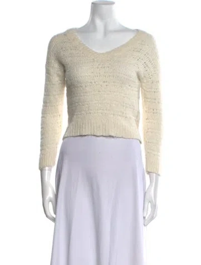 Pre-owned Naadam Alpaca V-neck Sweater In Neutral