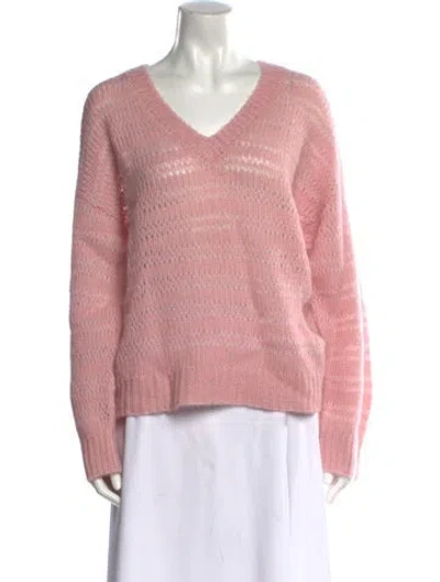 Pre-owned Naadam Alpaca V-neck Sweater In Pink