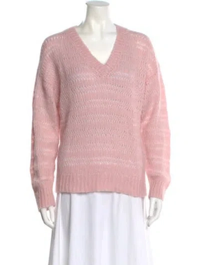 Pre-owned Naadam Alpaca V-neck Sweater In Pink