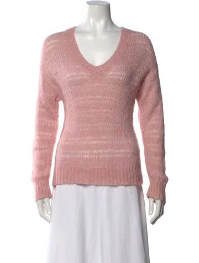 Pre-owned Naadam Alpaca V-neck Sweater In Pink