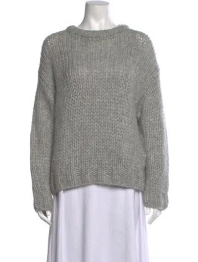 Pre-owned Naadam Baby Alpaca Crew Neck Sweater In Grey