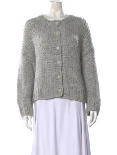 Pre-owned Naadam Baby Alpaca Open Front Sweater In Gray