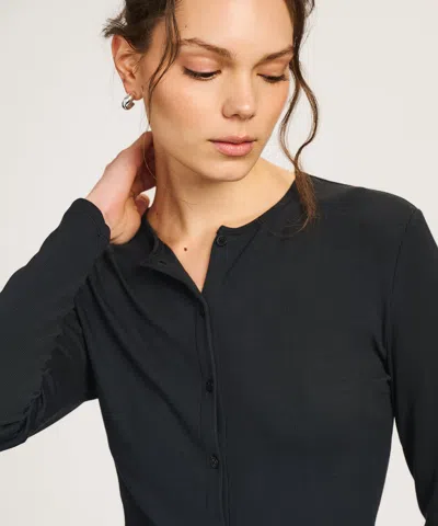 Naadam Baby Rib Cardigan In Black