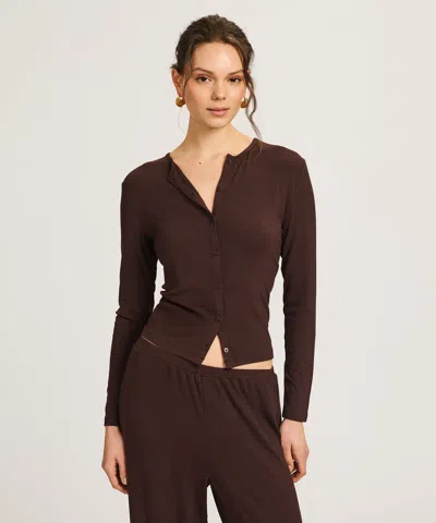 Naadam Baby Rib Cardigan In Brown