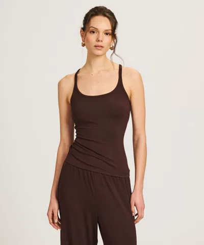 Naadam Baby Rib Racer Tank In Brown