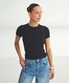 Naadam Baby Rib Short Sleeve Tee In Black
