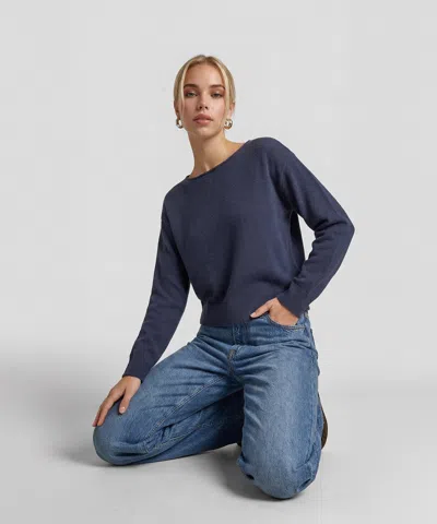 Naadam Basic Cashmere Boatneck Sweater In Blue