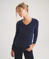 Naadam Basic Cashmere V-neck Sweater In Blue