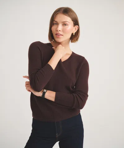 Naadam Basic Cashmere V-neck Sweater In Brown