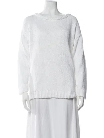 Pre-owned Naadam Bateau Neckline Sweater In White