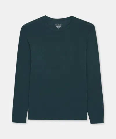 Naadam Breathable Long Sleeve Sleep Tee In Green